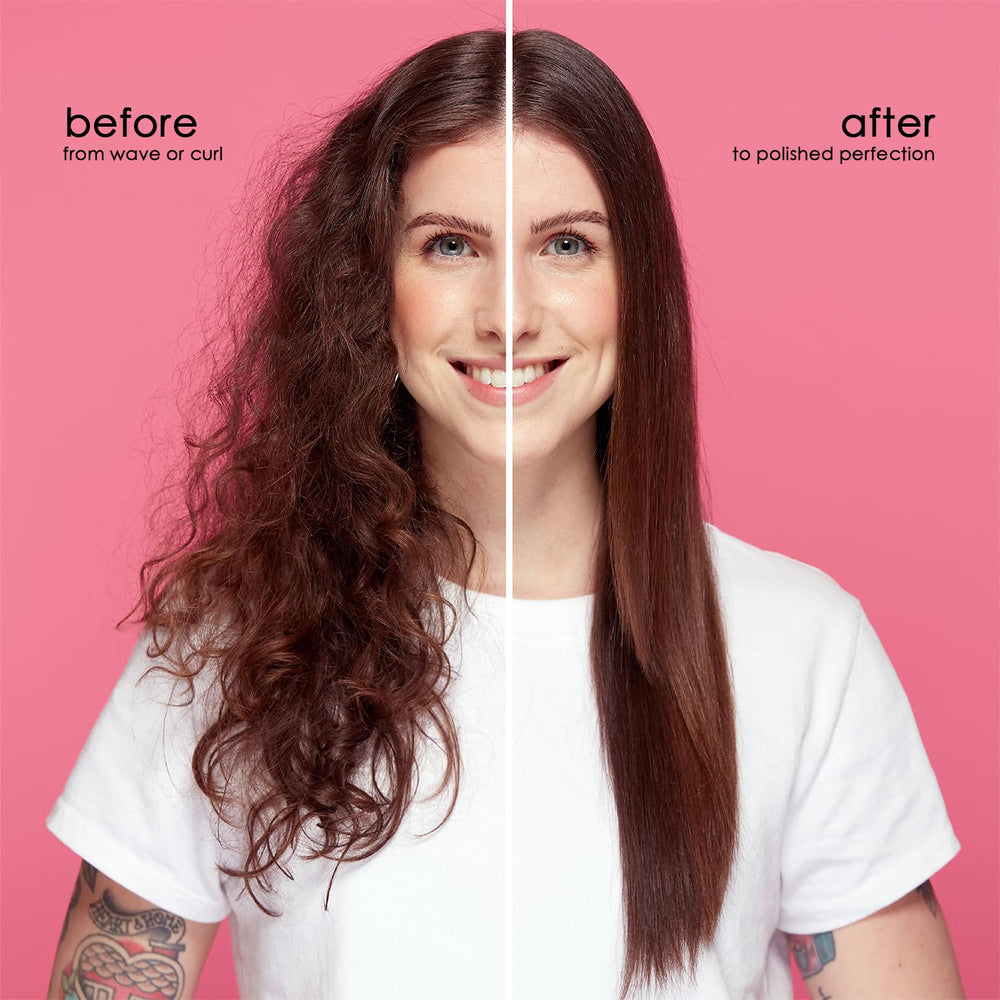 ANGENIL Pro Round Pink temperature-settings image highlights adjustable levels for different hair types.