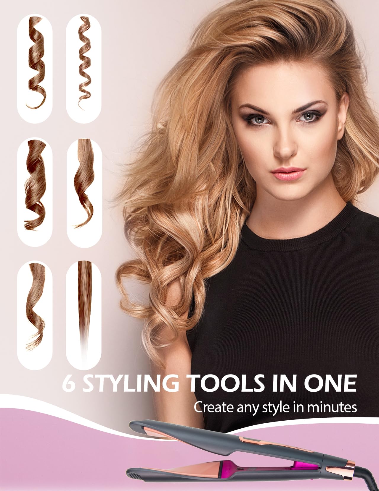 ANGENIL Pro Twist dual voltage icon signals global travel readiness for on-the-go styling.