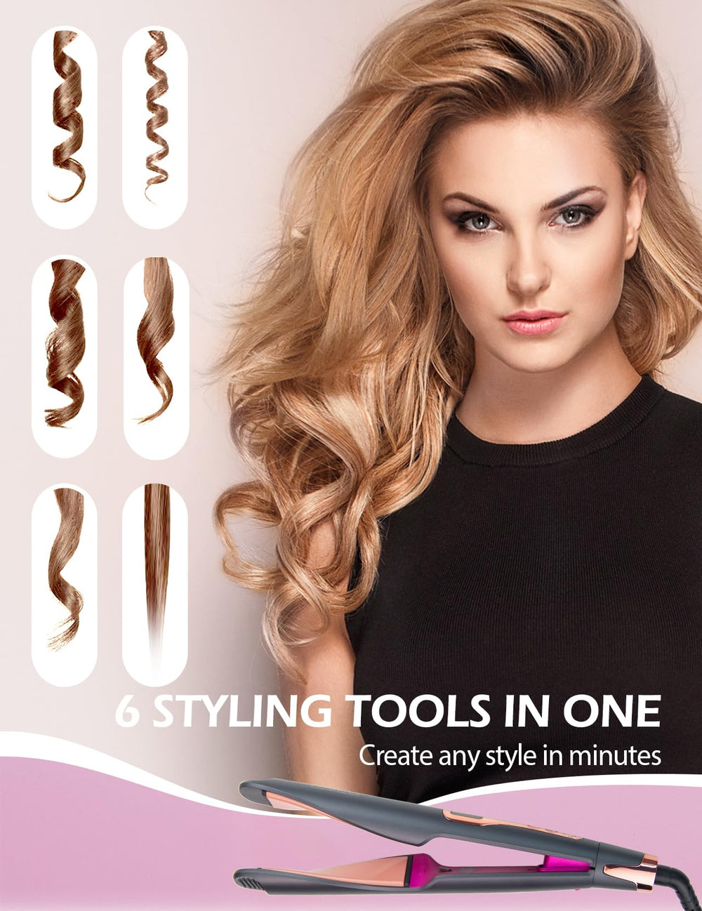 ANGENIL Pro Twist dual voltage icon signals global travel readiness for on-the-go styling.