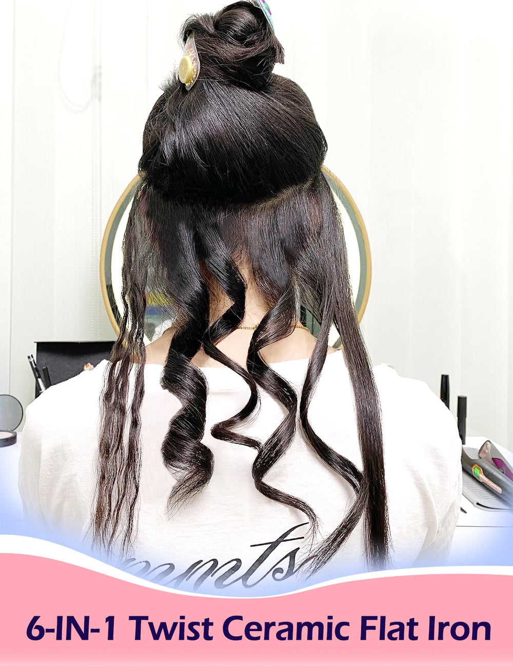 ANGENIL Pro Twist finish image shows silky results with reduced frizz and moisture retention.