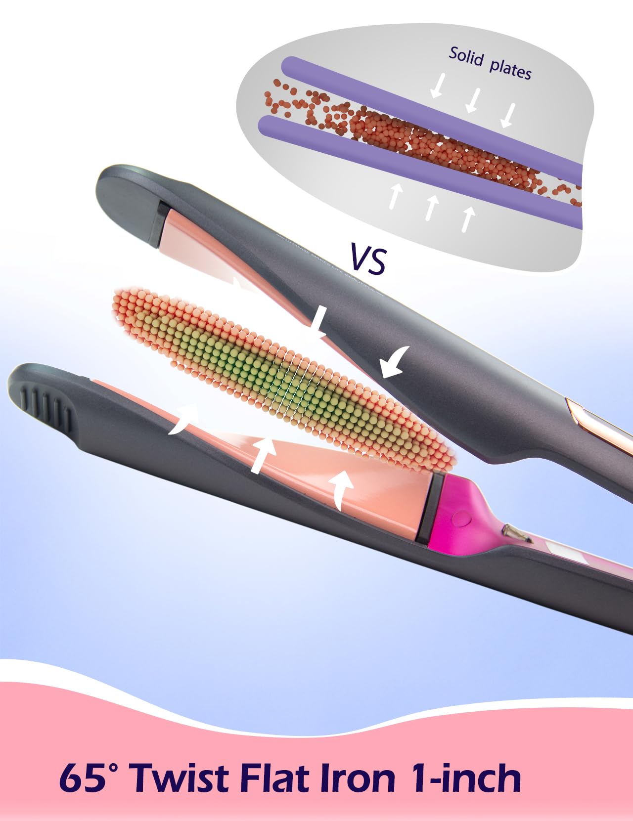 ANGENIL Pro Twist Ceramic Flat Iron glide styling demonstrates effortless straightening and curling with a single tool.