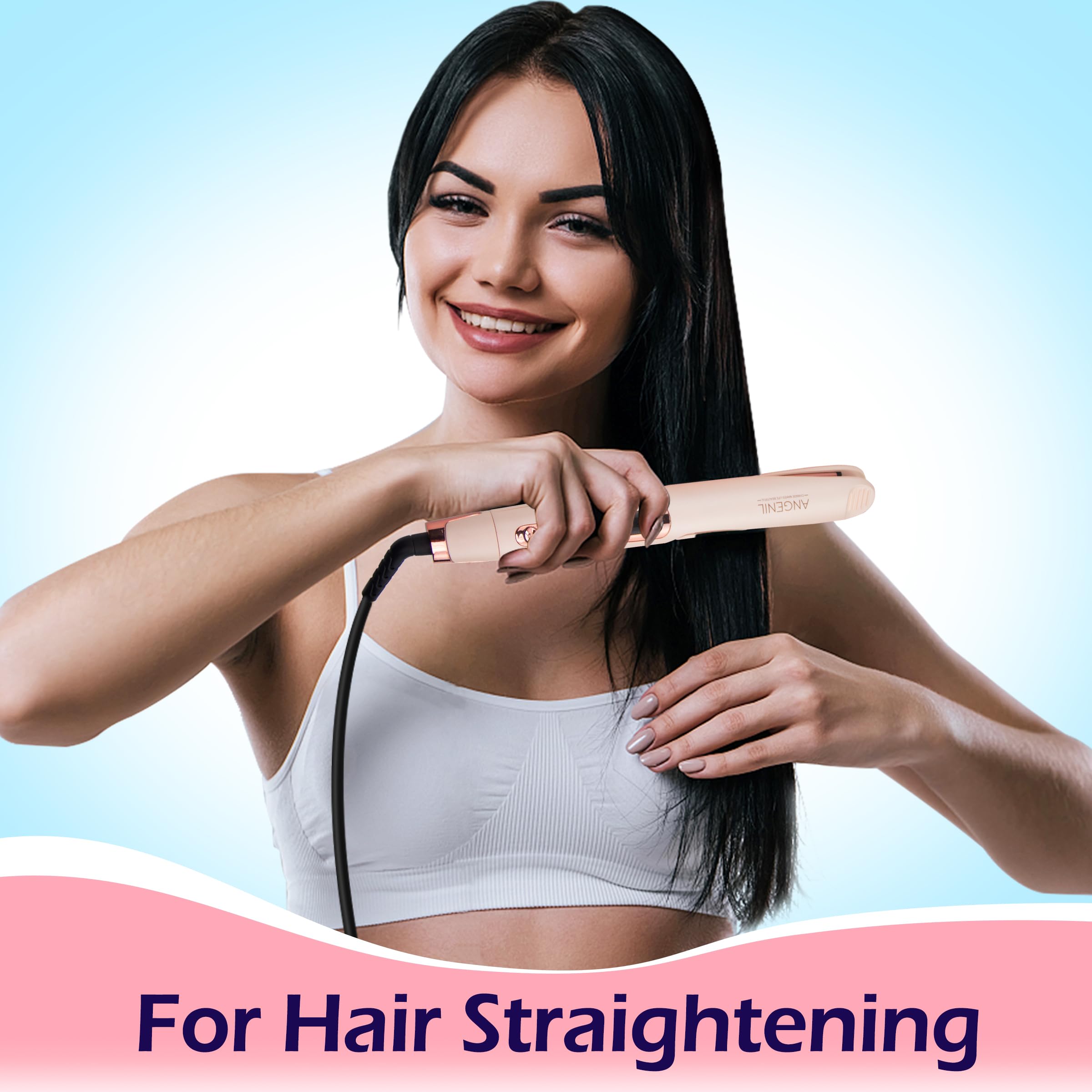Angenil Pro Twist Flat Iron LCD display for precise temperature control
