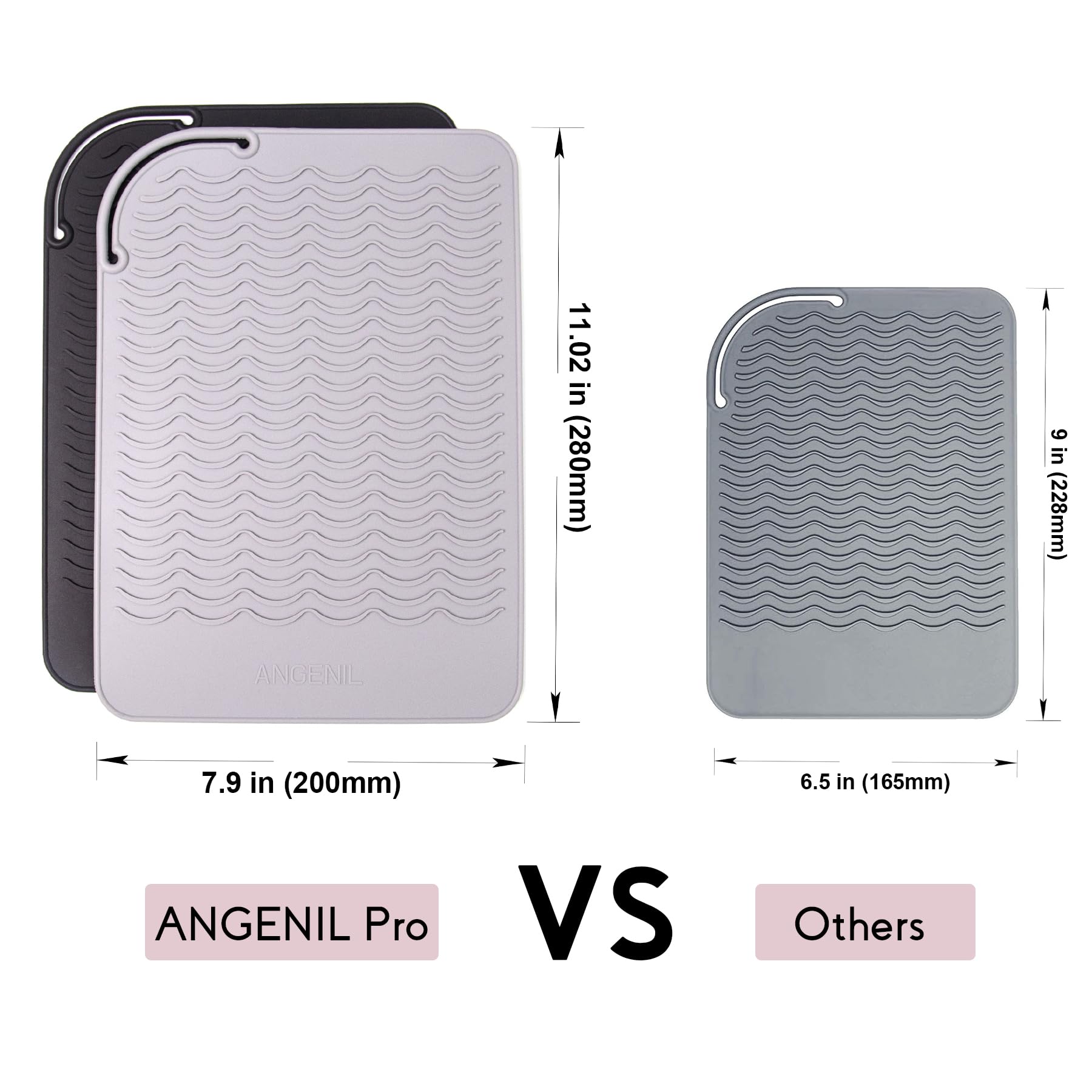ANGENIL silicone mat designed for curling irons and straighteners during styling.
