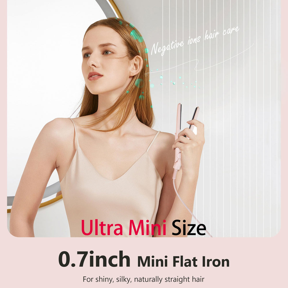 Angenil ultra mini flat iron-dual-voltage enables worldwide styling on trips.