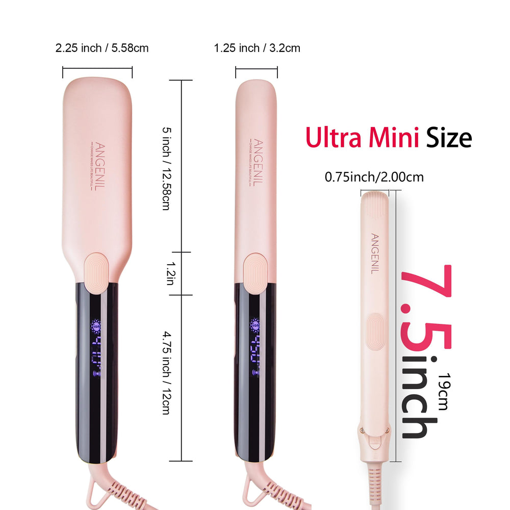 Angenil ultra mini flat iron-travel-ready, lightweight design for on-the-go use.