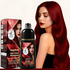 AngeRose Hair Dye Shampoo 3in1 bottle demonstrates convenient at-home color, cleansing, and conditioning.