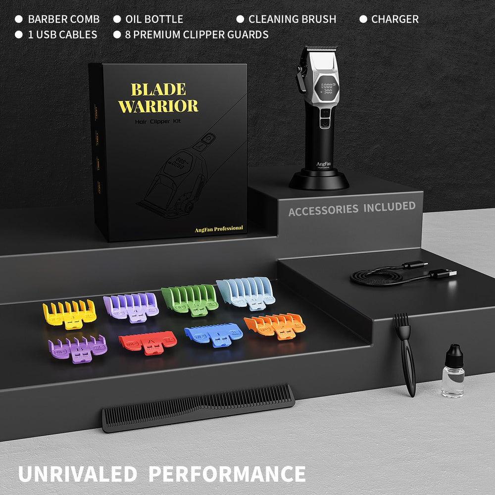 AngFan charging dock with guards visual for ready-to-use grooming sessions.