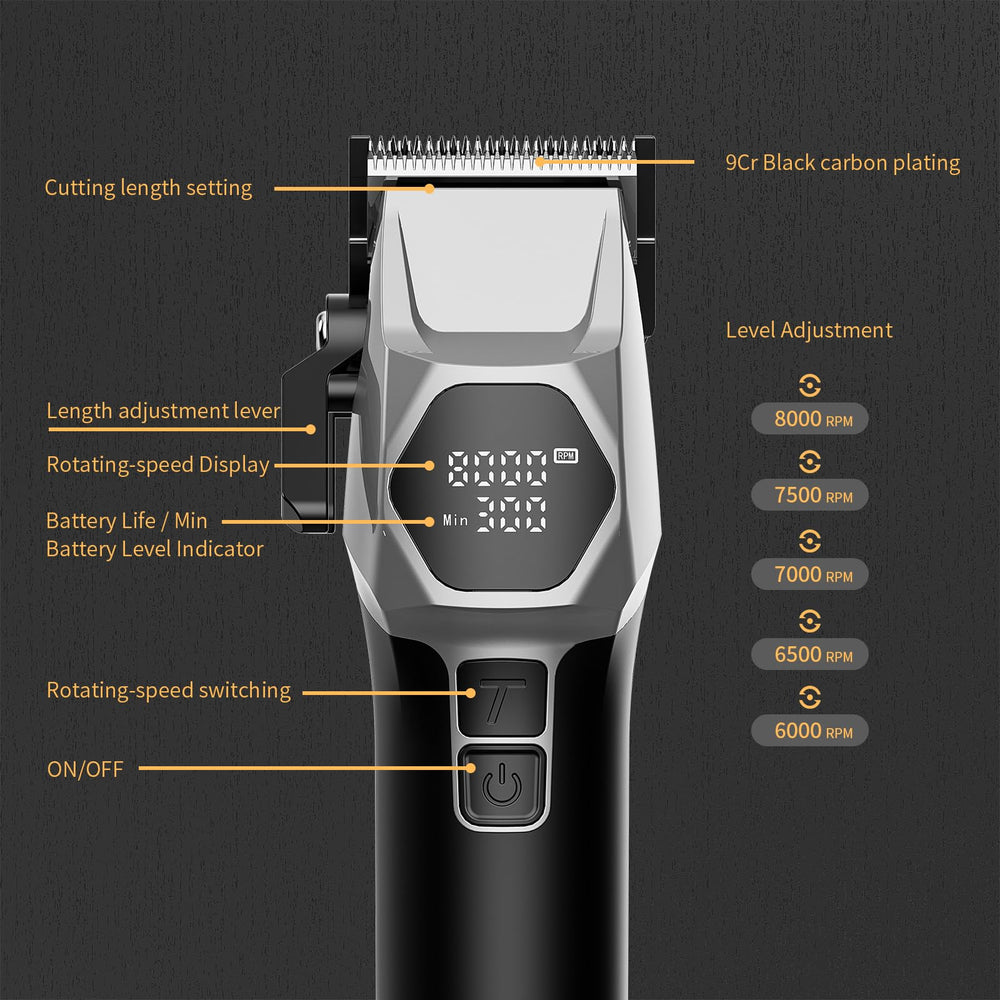 AngFan salon-grade hair cutting kit assembled for professional results.