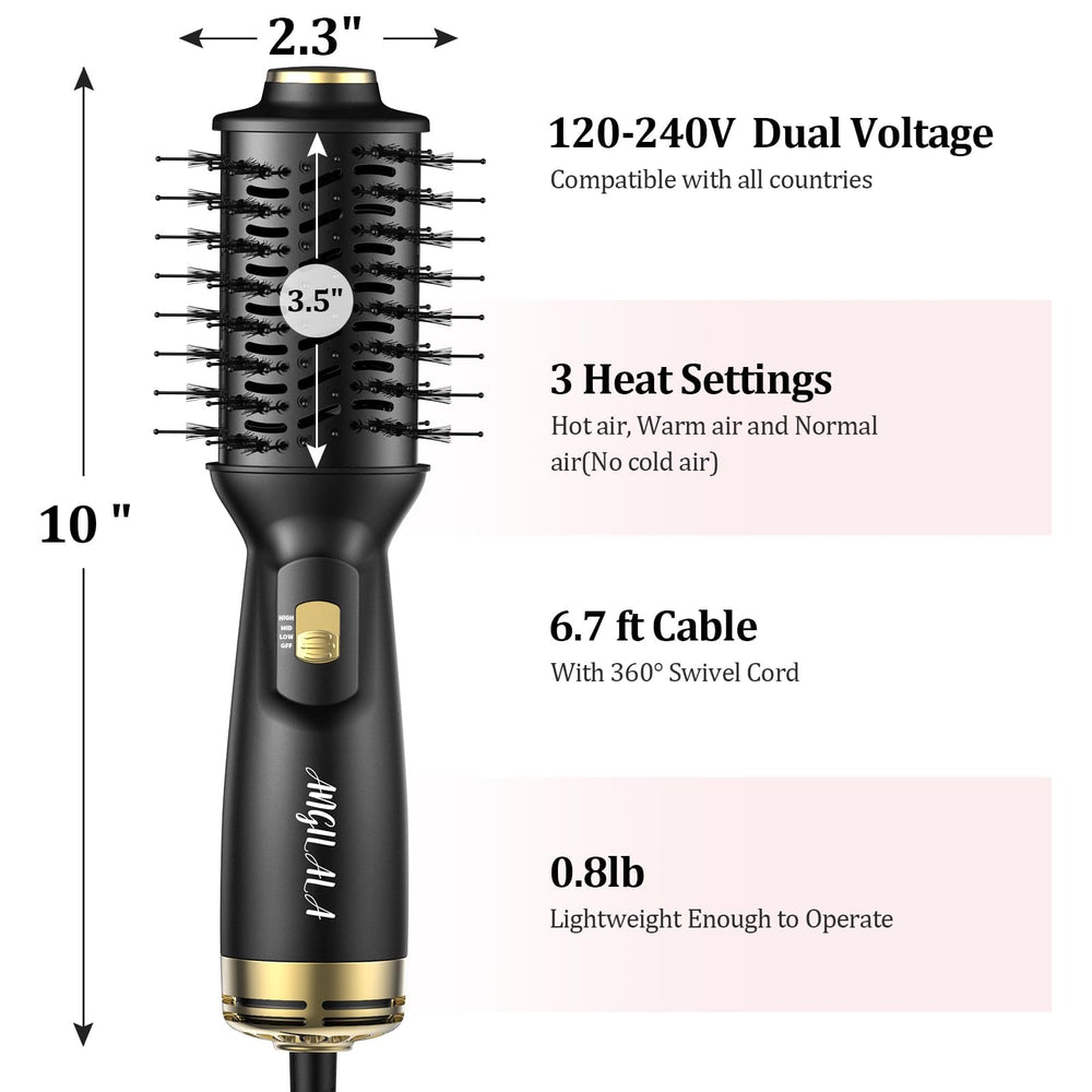 ANGILALA pure boar bristles promote gentle smoothing and balanced shine.