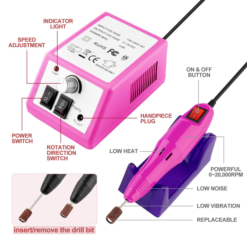 Anglechat nail drill kit in use on nails with smooth operation