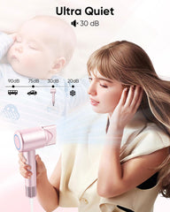 ANIEKIN hair dryer compact travel size fits in bags for on the go.