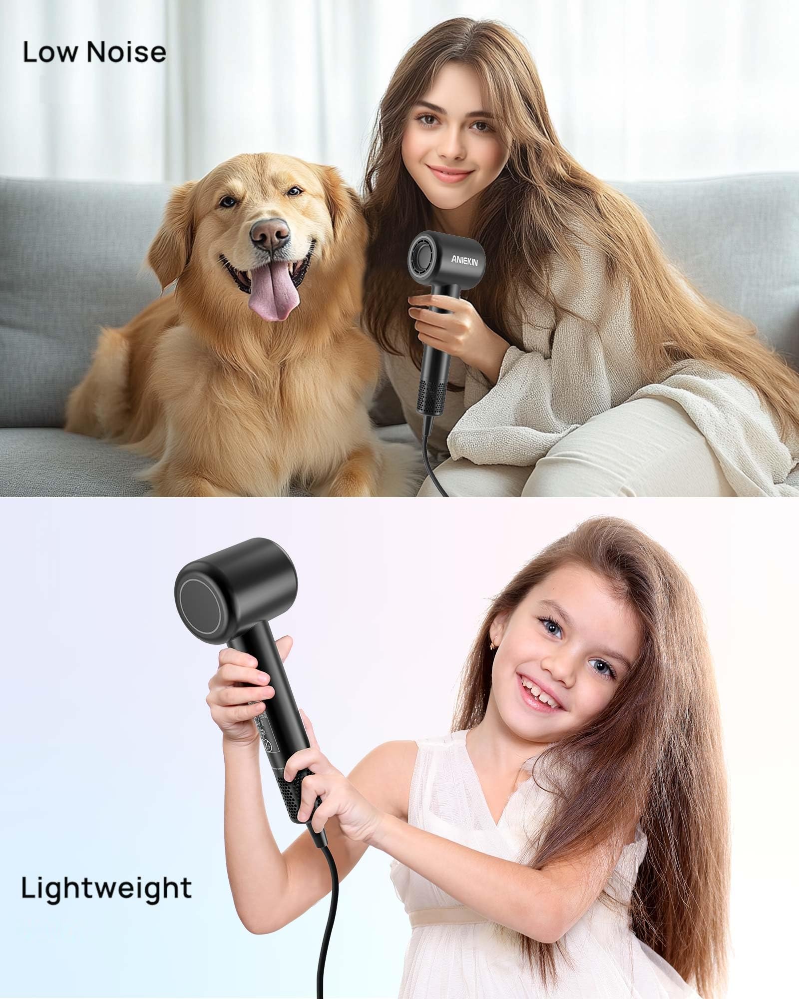 ANIEKIN cooling mode and cycle settings tailor heat for scalp comfort.