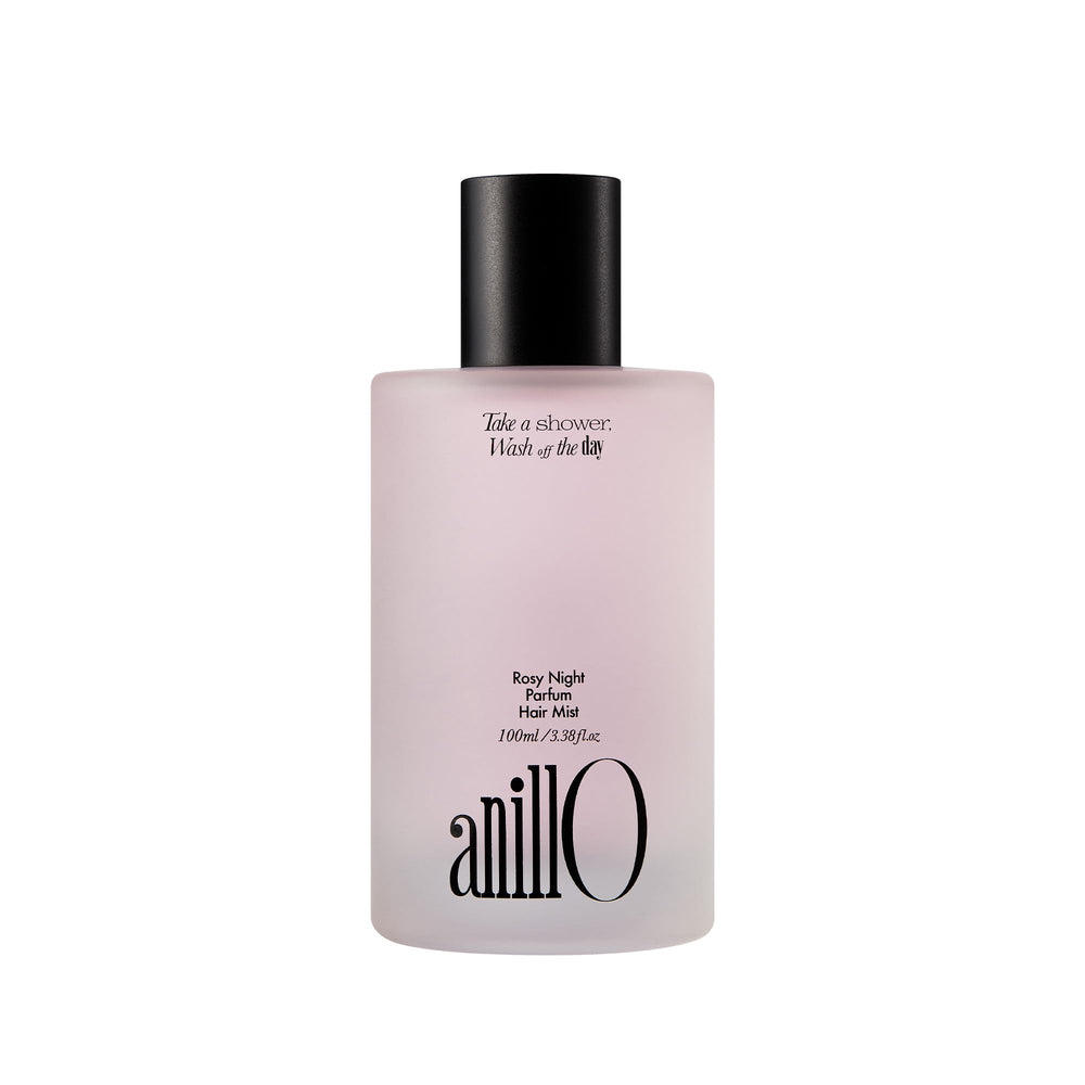 ANILLO Rosy Night hair mist bottle — long-lasting floral musk.