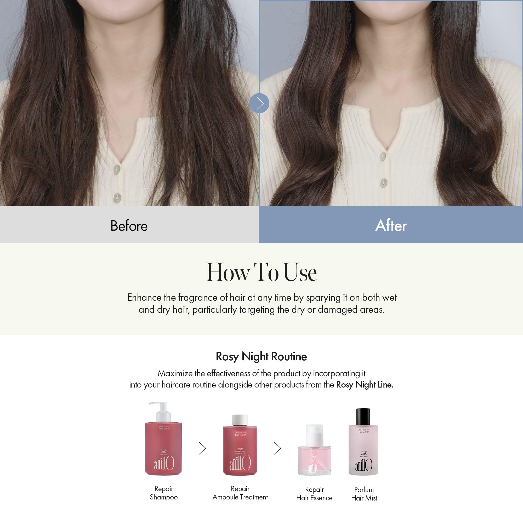 ANILLO Rosy Night on-dry-hair scenario for a subtle refresh.