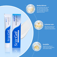 ANJIEYA Silicone Scar Gel applied on scar showing moisturized healing potential.