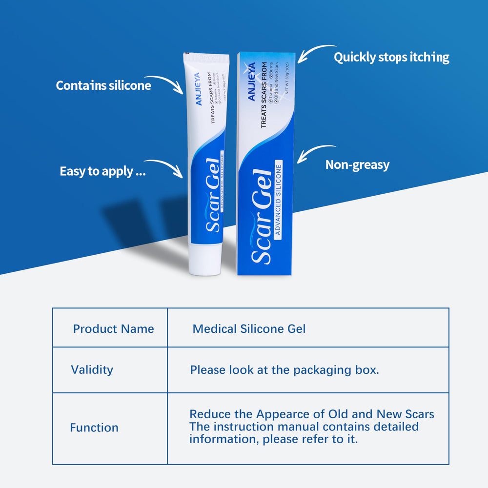 ANJIEYA Silicone Scar Gel on a C-section scar for gentle, hydrated care.
