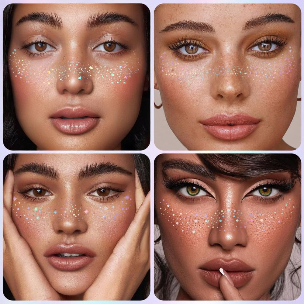 Anmubag Glitter Freckles festival-look on skin for bold shimmer