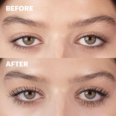 Annabelle Skinny Mascara lashes length-definition close-up shows extended, separated lashes.