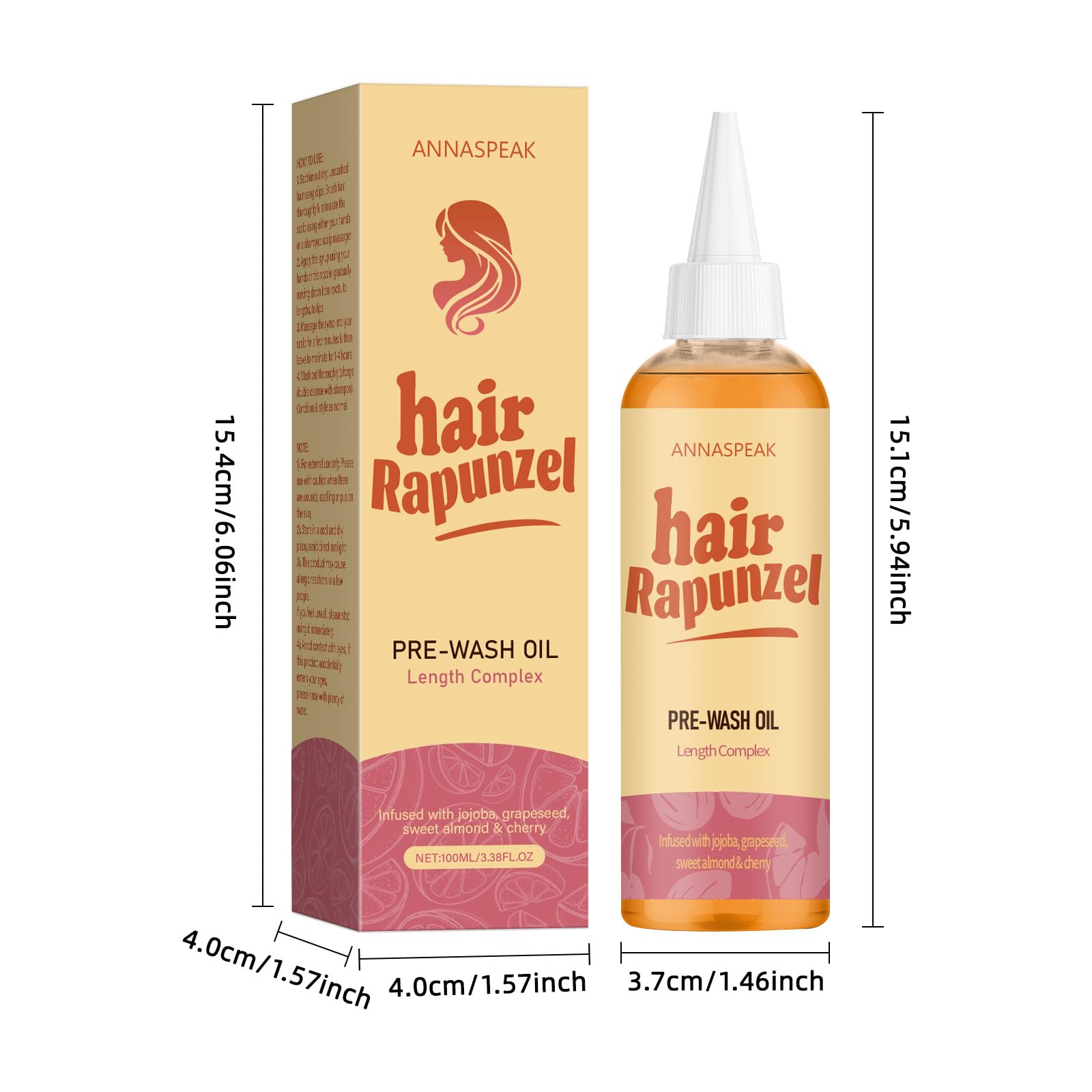 ANNASPEAK Rapunzel 100ml packaging display indicates portable, at-home maintenance.