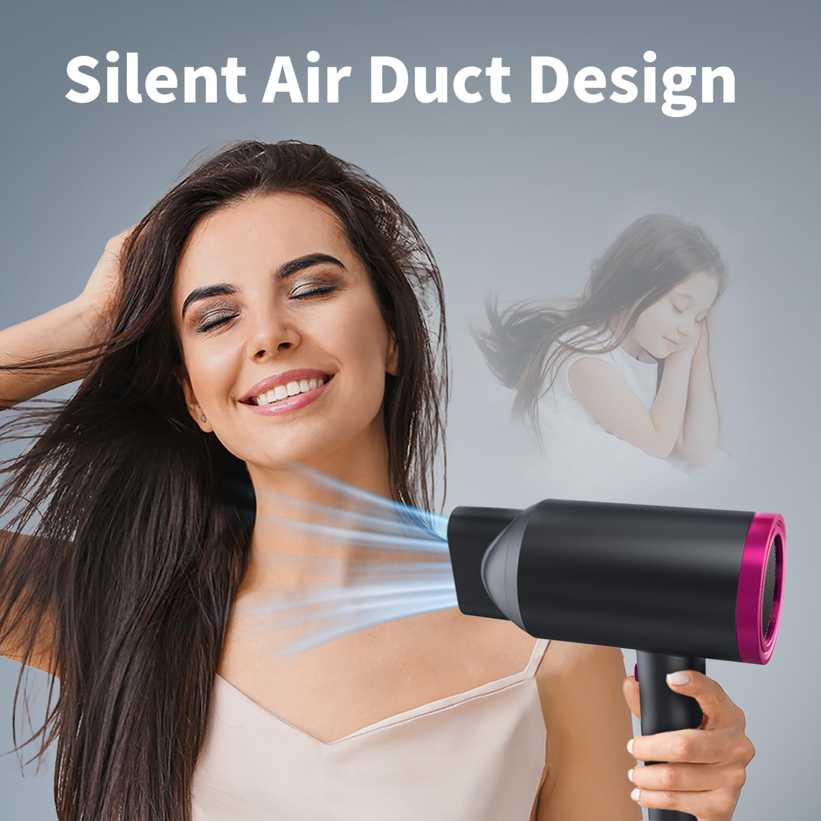 ANNE BETTY Ionic Hair Dryer cool shot button for setting styles