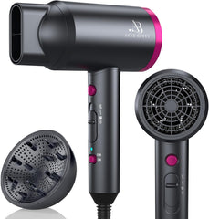 ANNE BETTY Ionic Hair Dryer front view with powerful 1800W airflow for fast styling