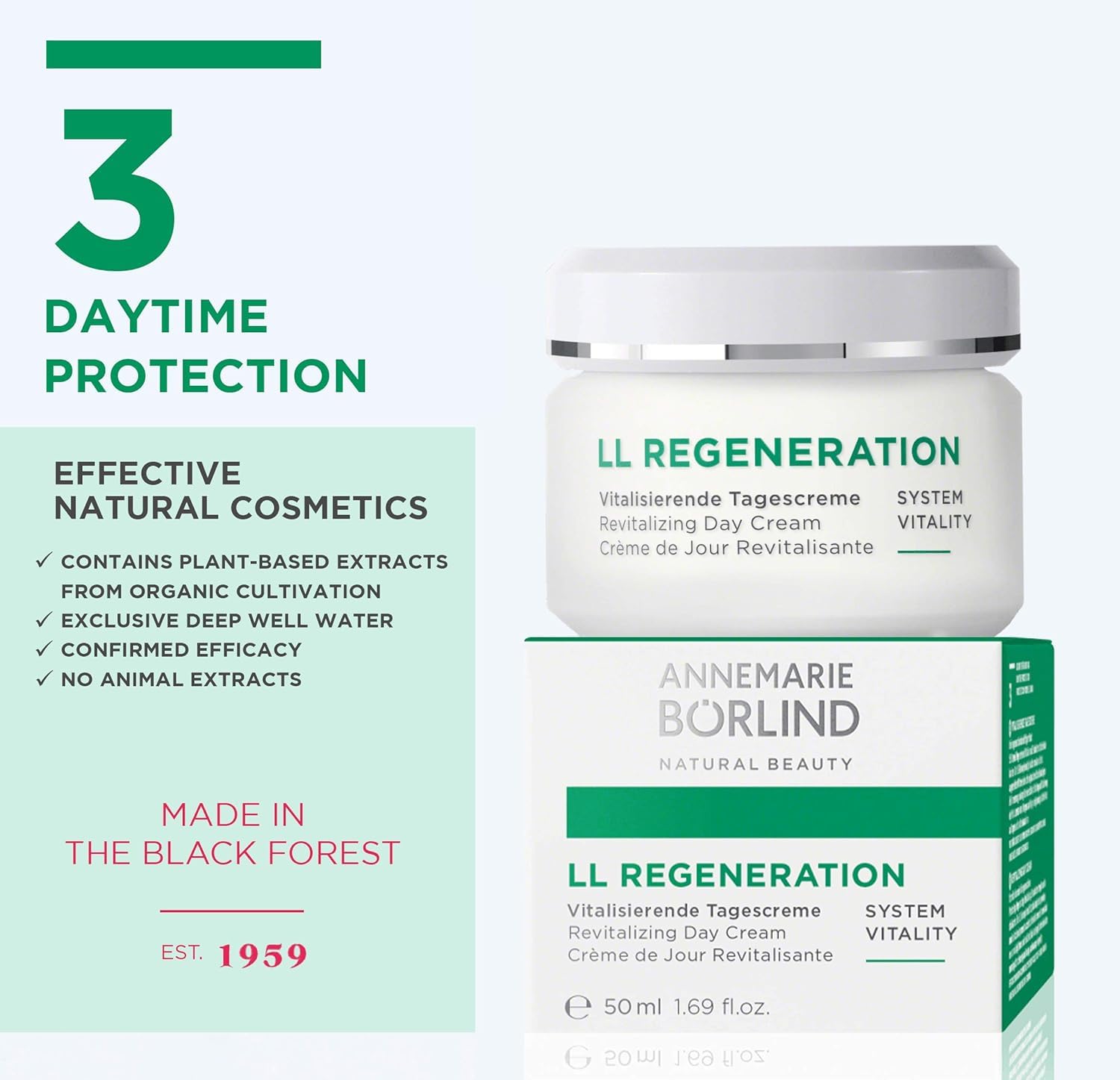 ANNEMARIE BÖRLIND LL REGENERATION biocomplex with calendula and hibiscus offers antioxidant care.