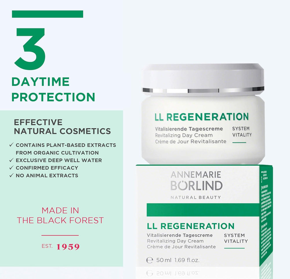 ANNEMARIE BÖRLIND LL REGENERATION biocomplex with calendula and hibiscus offers antioxidant care.