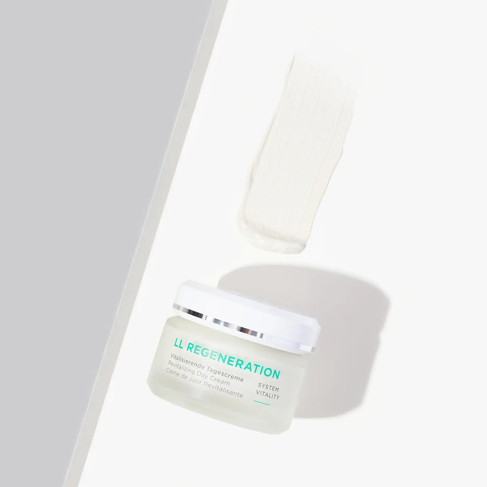 ANNEMARIE BÖRLIND LL REGENERATION German-made green beauty heritage signals trusted craftsmanship.