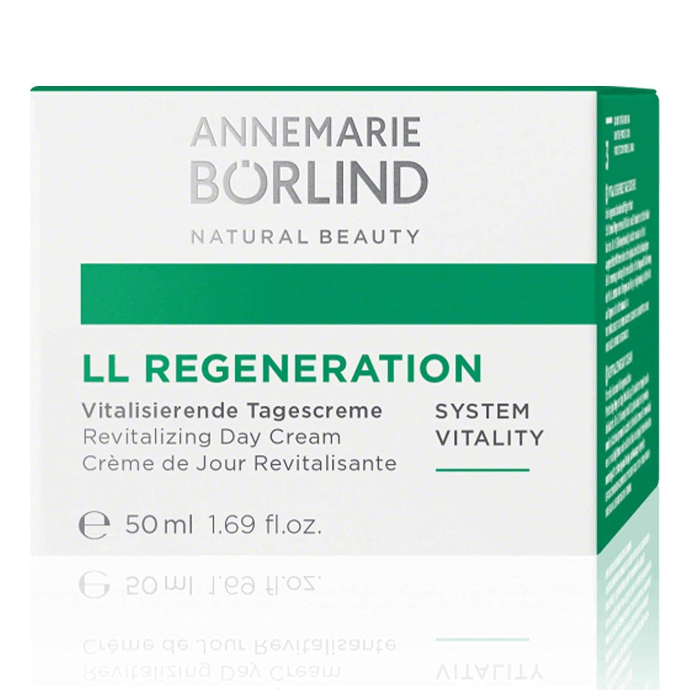 ANNEMARIE BÖRLIND LL REGENERATION vitamin C label hints at brightening potential.
