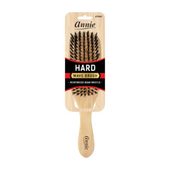 Annie Hard Wave Boar & Nylon Brush shown in light brown for textured waves and oil distribution.