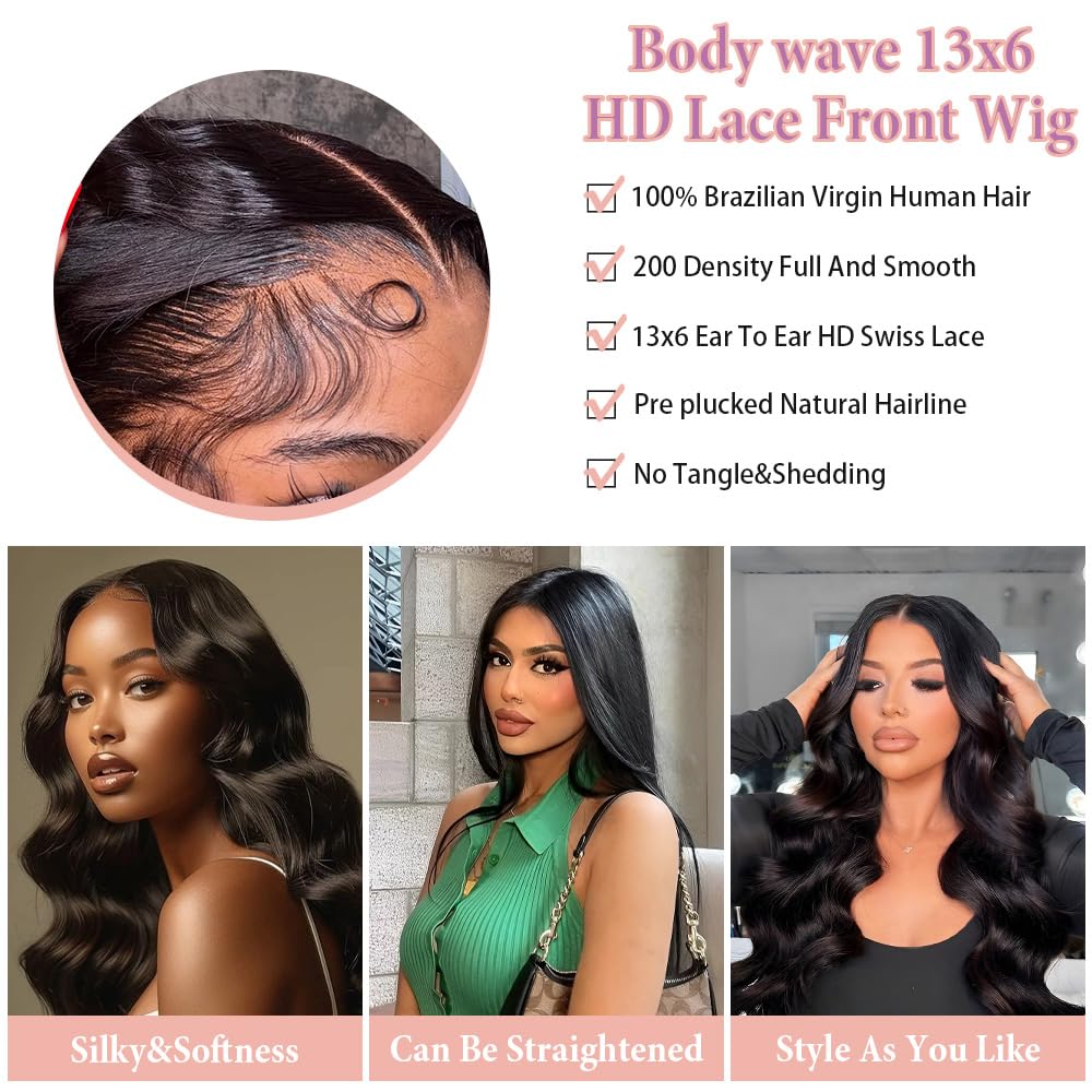 Annione 30-inch lace front wig baby hair detail around lace for seamless edge blending