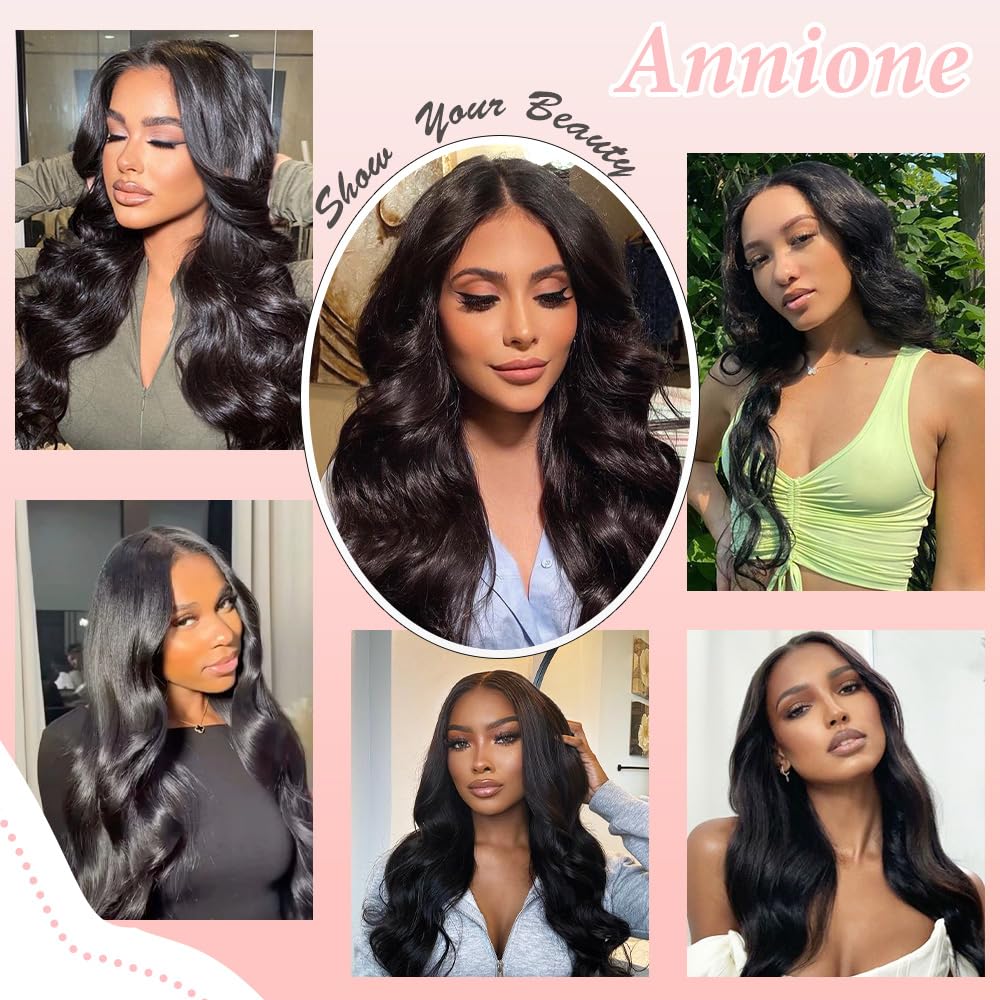 Annione 30-inch lace front wig cap construction highlights breathable 3D elastic cap for comfortable wear