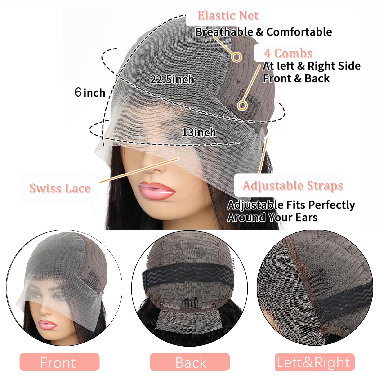 Annione 30-inch lace front wig with HD transparent lace blends with skin for undetectable hairline