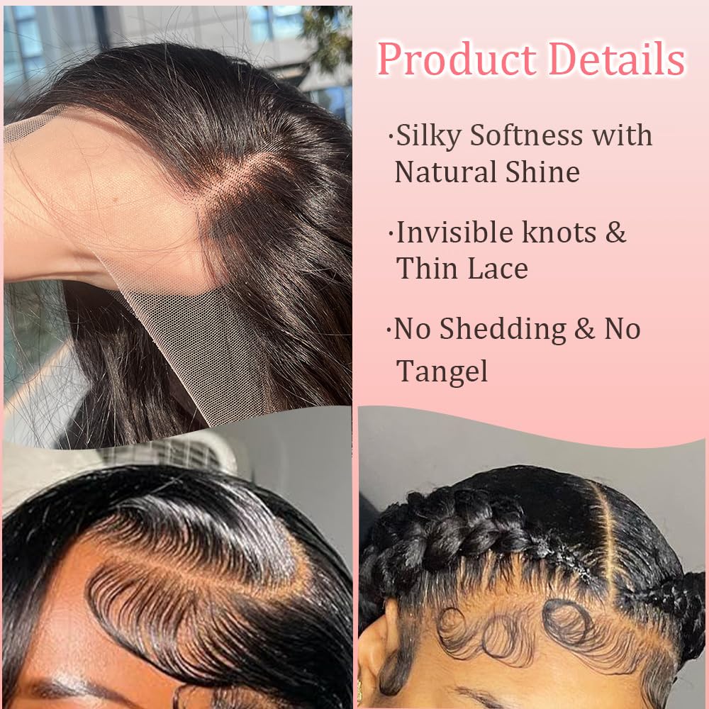 Annione 30-inch lace front wig pre-plucked hairline with baby hairs for effortless natural-looking part