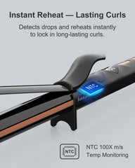 ANNLARY curling iron LED display indicates precise temperature setting