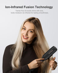ANNLARY flat iron 1.75-inch titanium-ceramic plates deliver easy glide
