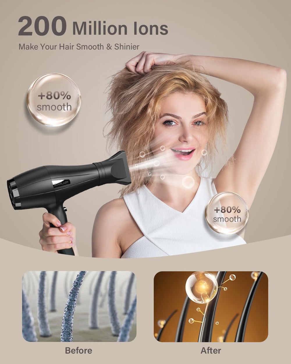 ANNLARY hair dryer accessories improving styling options and customization.