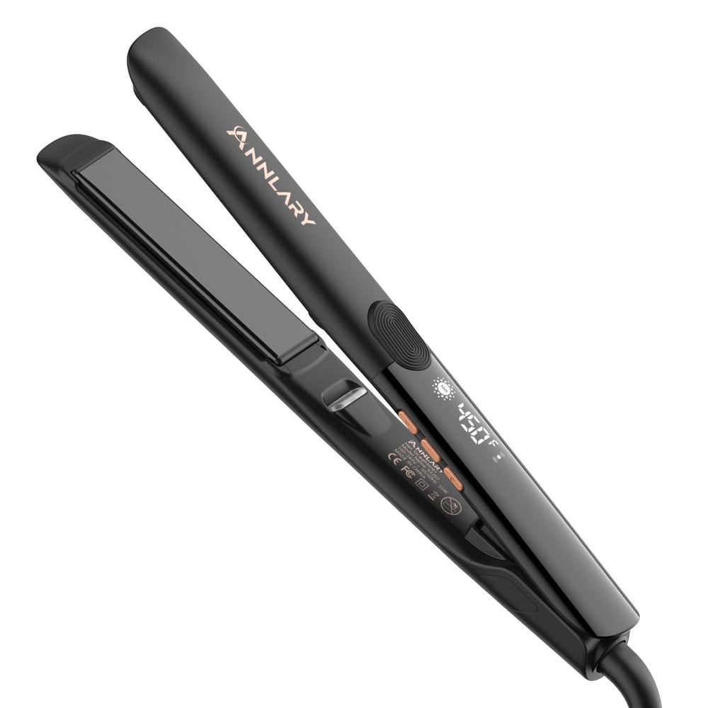 ANNLARY hair straightener closeup of 1in plate for smooth results