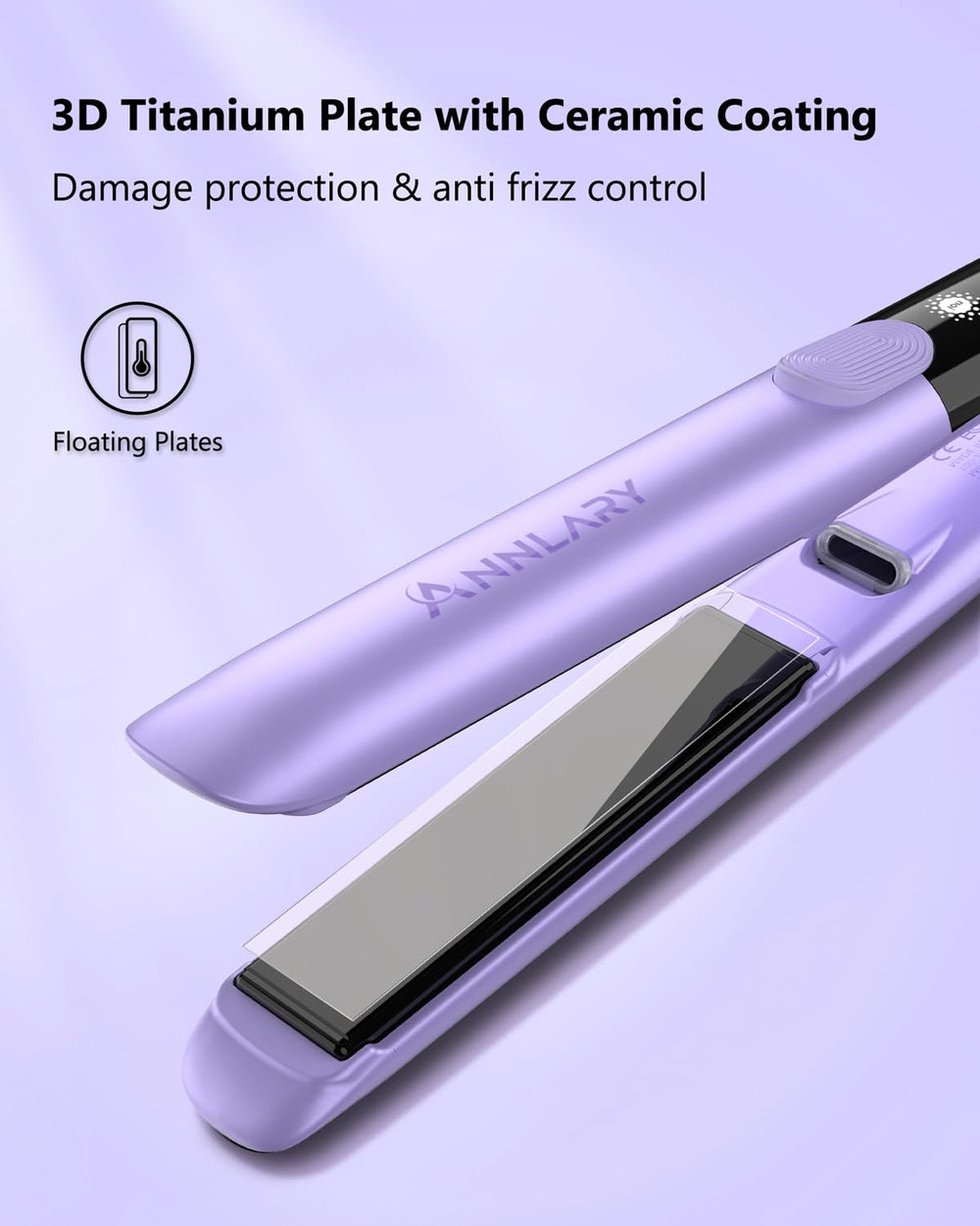 ANNLARY 3D floating plates for gentle glide and snag-free styling.