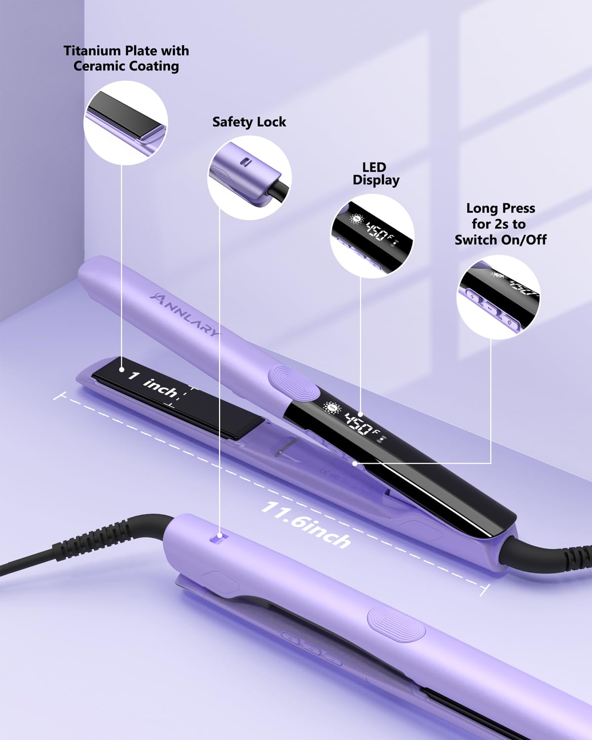 ANNLARY dual voltage design ideal for international travel.