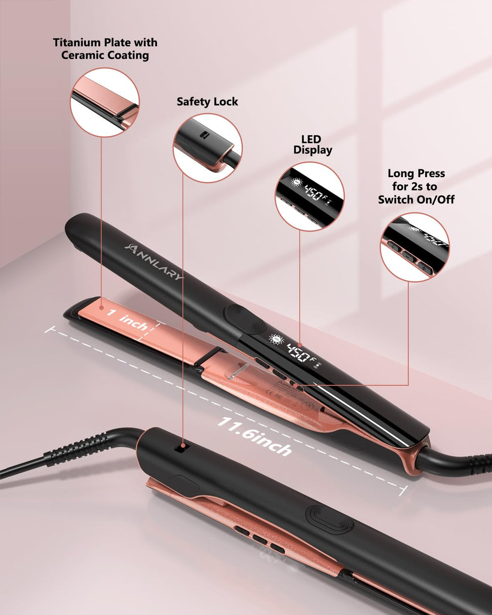 ANNLARY heat-resistant silicone pad boosts safety during use.