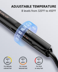 ANNLARY titanium-ceramic coating closeup showing even heat distribution and frizz reduction