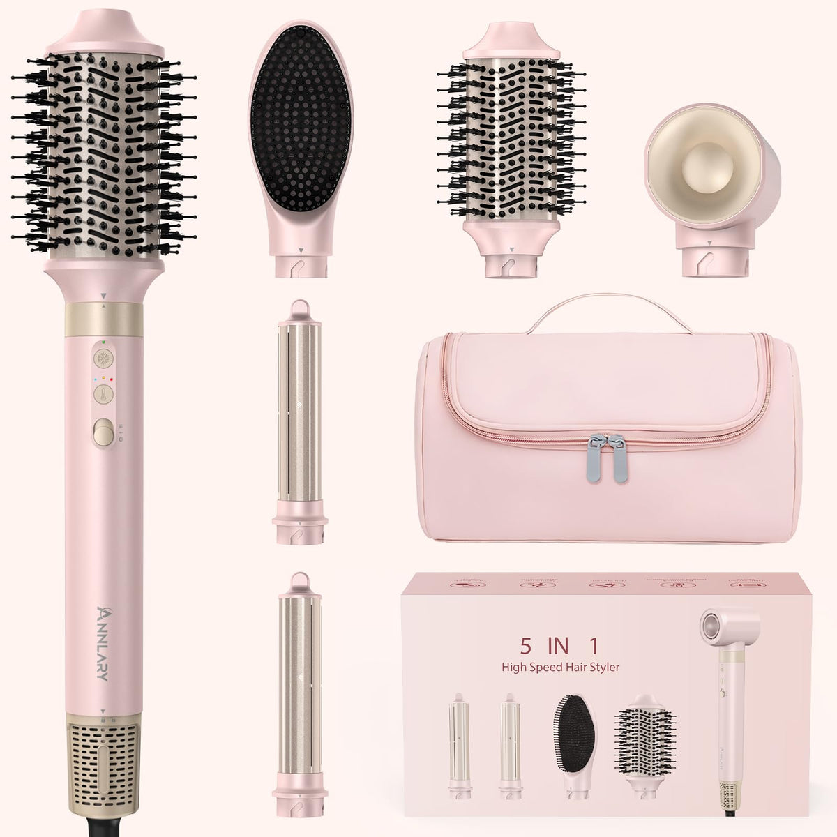 ANNLARY hot air styler with dryer attachment delivers rapid salon-style blowout.