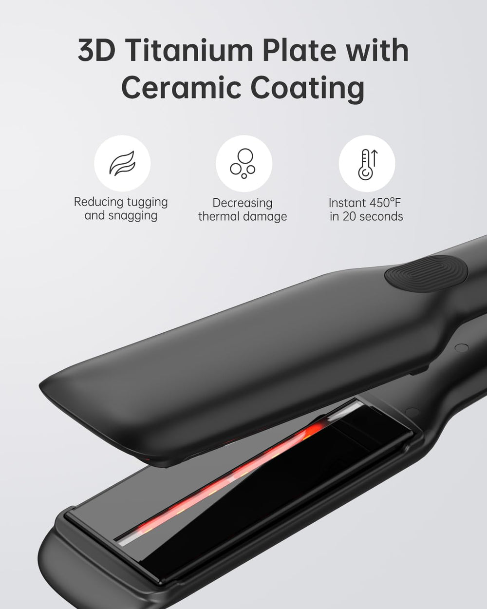 ANNLARY LED display shows 8 heat settings for precise styling