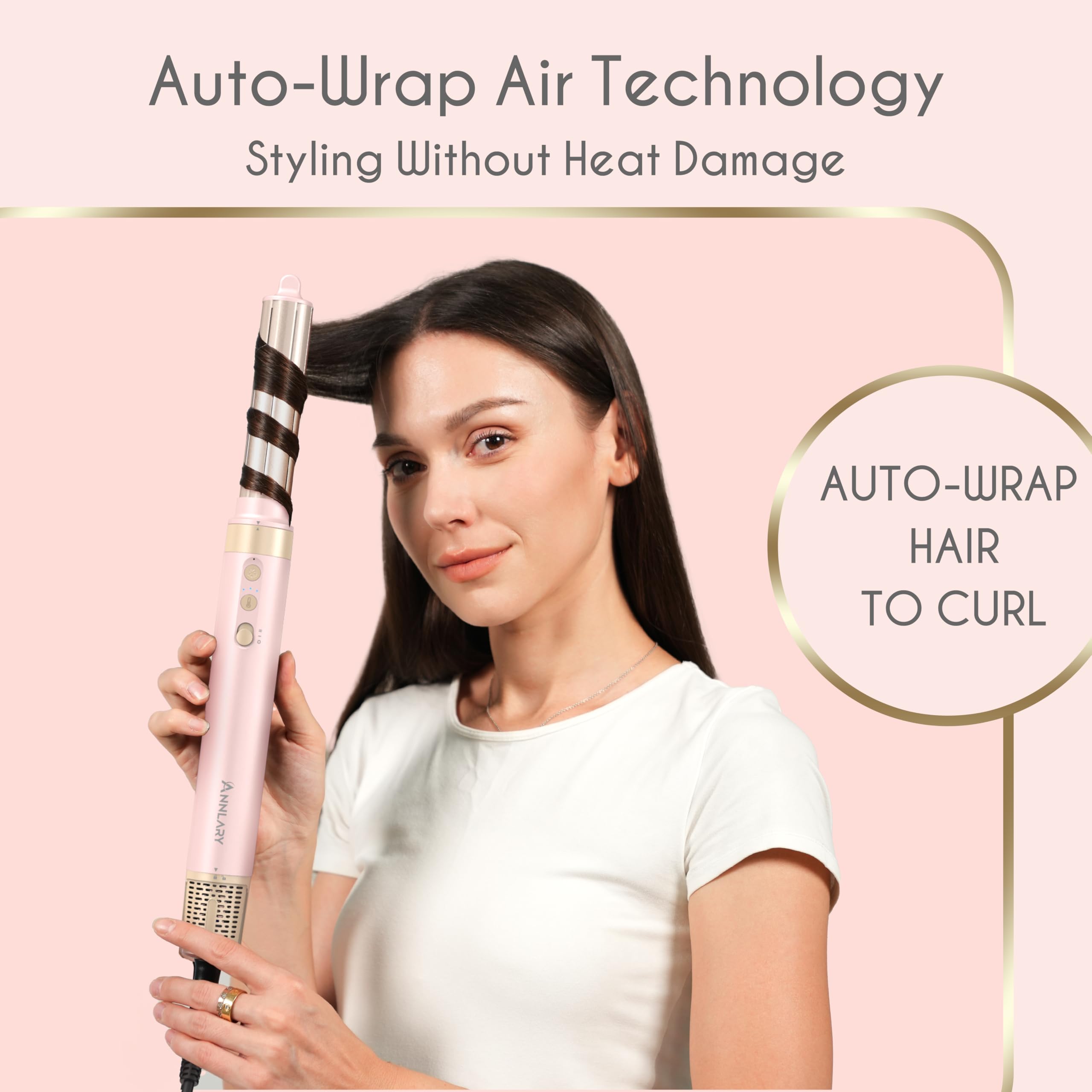 ANNLARY paddle brush attachment smooths and shapes hair for sleek looks.