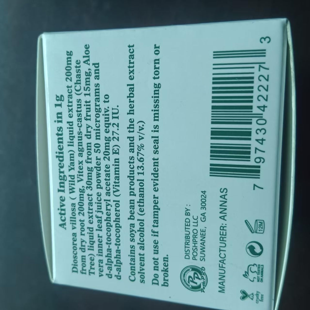 ANNAS Wild Yam Cream texture close-up highlighting rich nourishing formula for menopause skin comfort