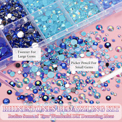 AnoleAir blue jelly rhinestones with AB finish for vibrant jewelry and accessories.