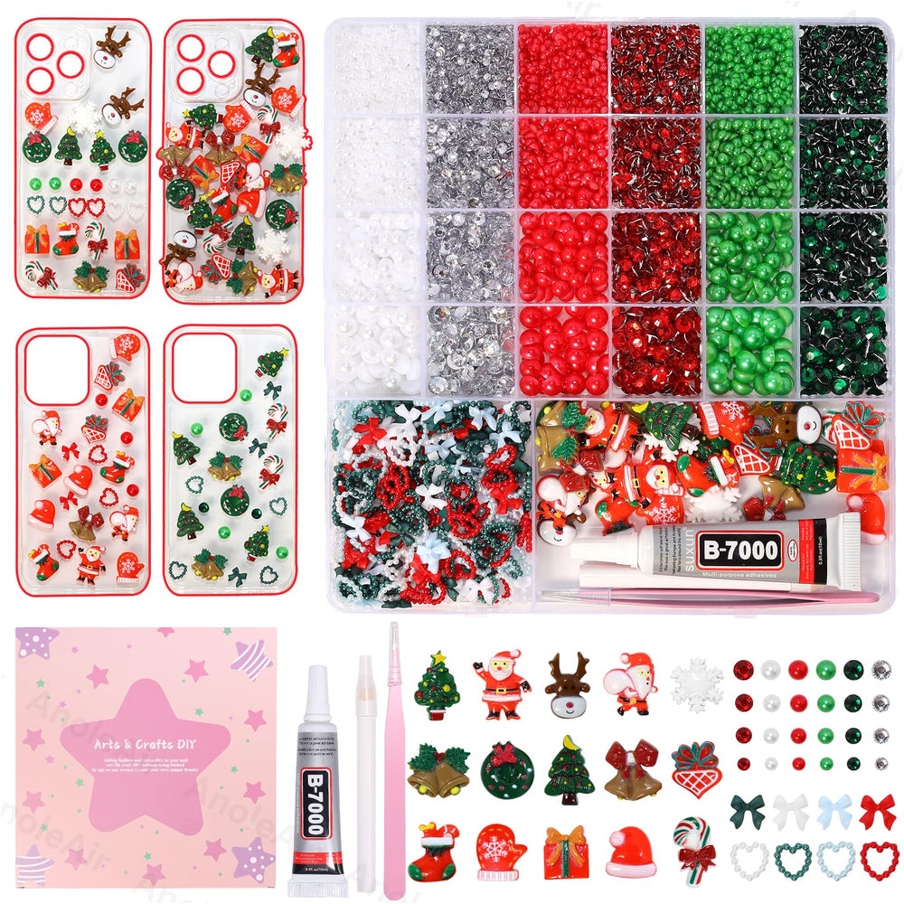 AnoleAir Christmas junk case charms kit packaging reveals a complete DIY holiday kit for creative decoration.