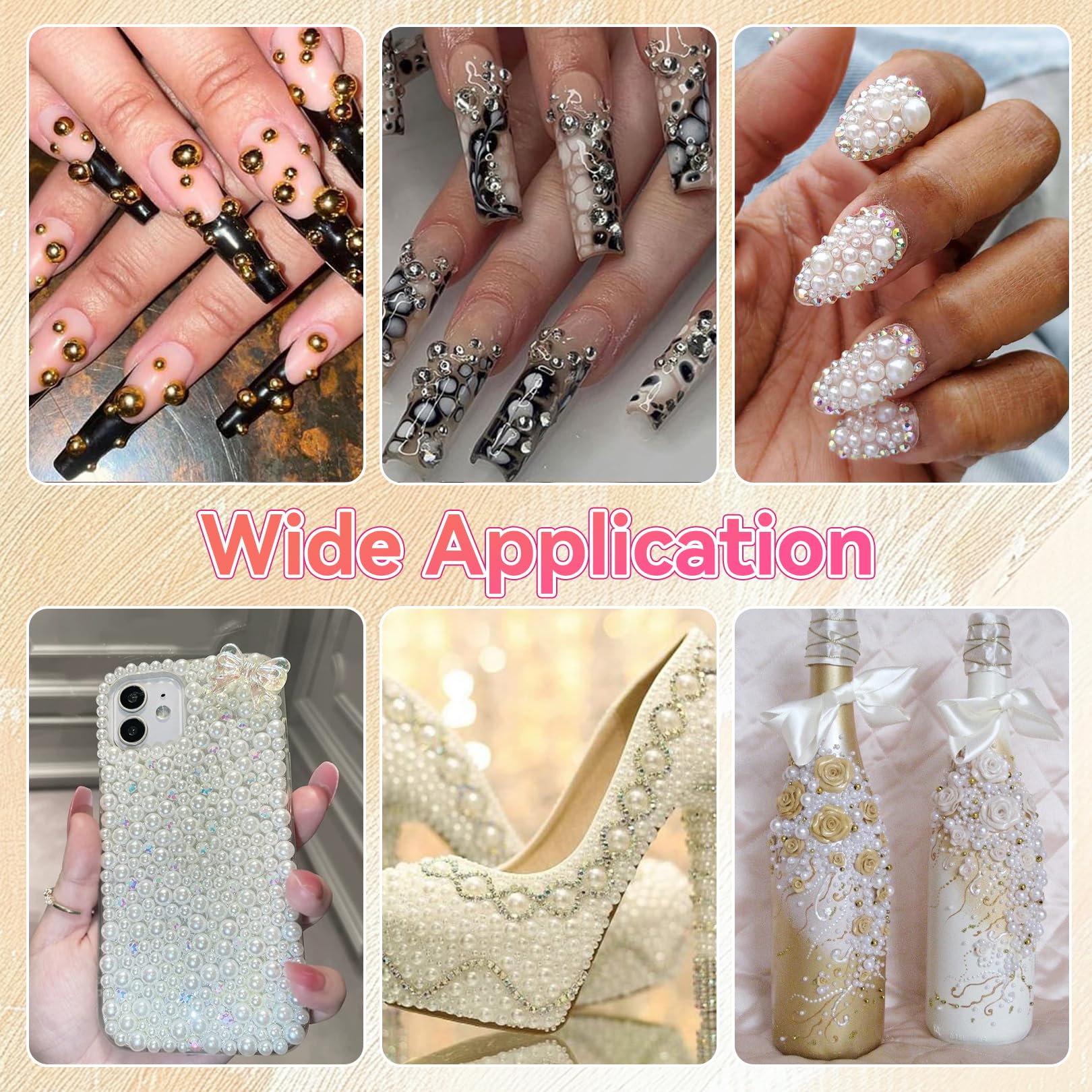 AnoleAir versatile pearls for embellishing bottles, phones, shoes, and crafts