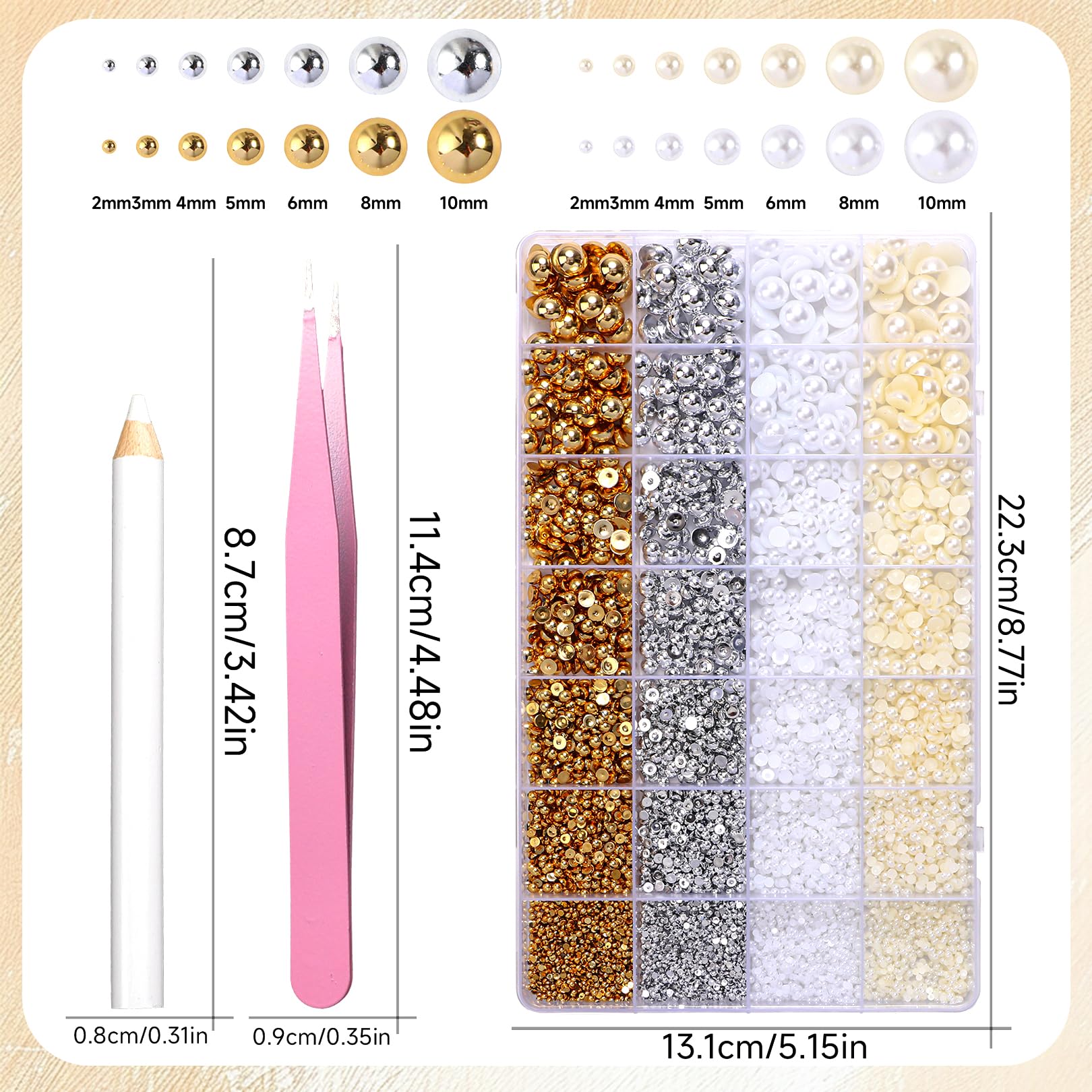 AnoleAir flatback pearls in multiple sizes for precise DIY designs